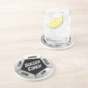 Voetbal coach Bedankt Grote Koel Zandsteen Onderzetter