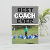 Voetbal coach Beste ooit Aangepaste Foto Hartelijk Bedankkaart (Staand voorkant)