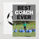 Voetbal coach Beste ooit Aangepaste Foto Hartelijk Bedankkaart (Voorkant / Achterkant)