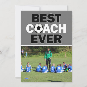 Voetbal coach Beste ooit Aangepaste Foto Hartelijk Bedankkaart