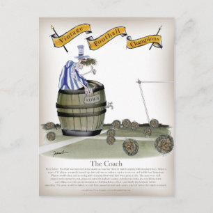 voetbal coach blauw witte strepen briefkaart