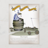 voetbal coach blauw witte strepen briefkaart (Voorkant)