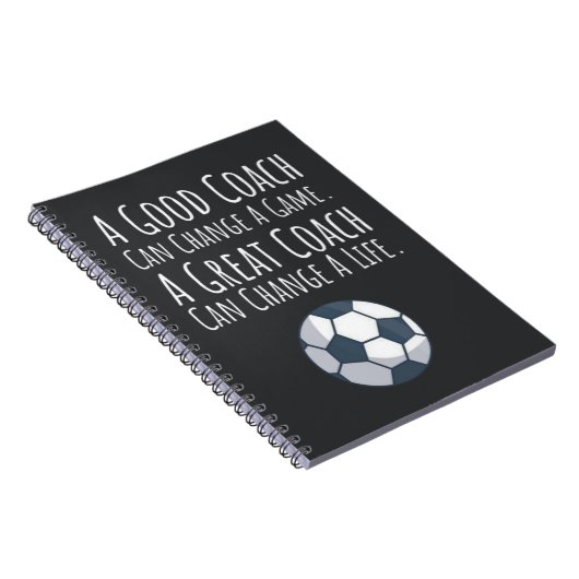 Voetbal coach cadeau ideeën dank u sportspeler notitieboek (Rechterzijde)