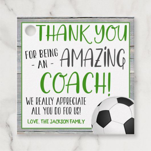 Voetbal coach Cadeau Label (Voorkant)
