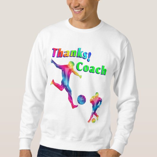 voetbal coach Colorful Dank u wel Sweatshirt (Voorkant)