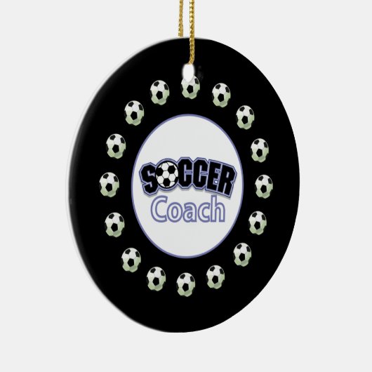 Voetbal coach Dank u, Balls Keramisch Ornament (Rechts)