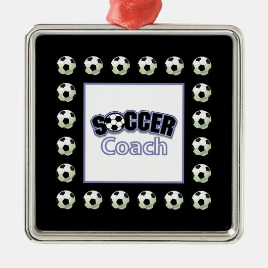 Voetbal coach Dank u, Balls Metalen Ornament (Voorkant)