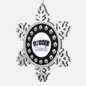Voetbal coach Dank u, Balls Tin Sneeuwvlok Ornament (Rechts)
