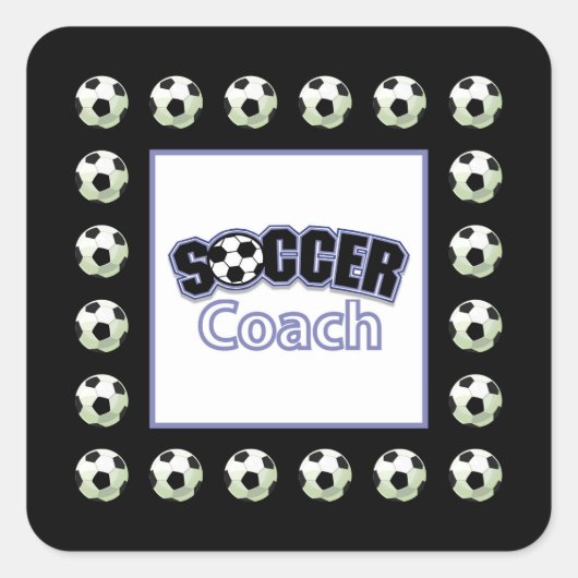 Voetbal coach Dank u, Balls Vierkante Sticker (Voorkant)