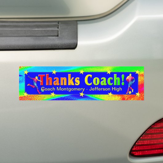 voetbal coach Dank u Bumpersticker (Op auto)