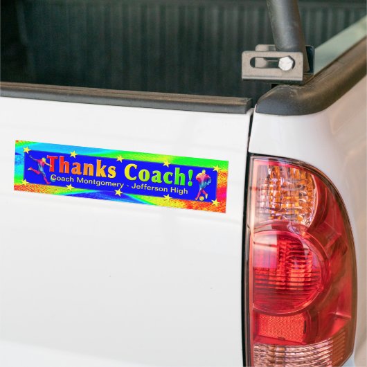 voetbal coach Dank u Bumpersticker (Op Truck)