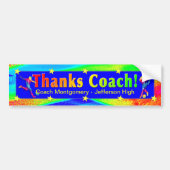 voetbal coach Dank u Bumpersticker (Voorkant)