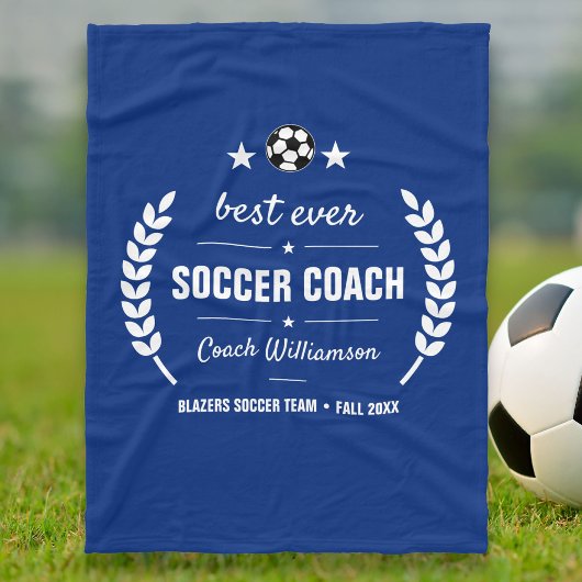 Voetbal coach Dank u Gift van Team Gepersonaliseer Fleece Deken