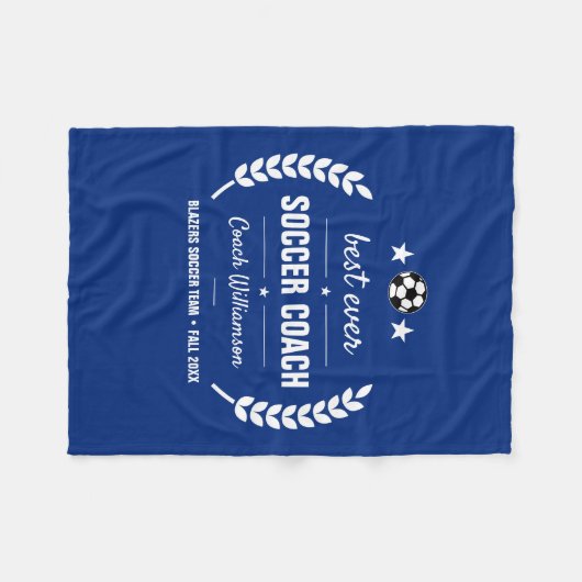 Voetbal coach Dank u Gift van Team Gepersonaliseer Fleece Deken (Voorkant (Horizontaal))