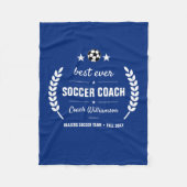 Voetbal coach Dank u Gift van Team Gepersonaliseer Fleece Deken (Voorkant)