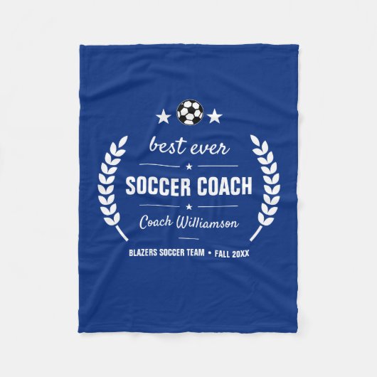 Voetbal coach Dank u Gift van Team Gepersonaliseer Fleece Deken (Voorkant)