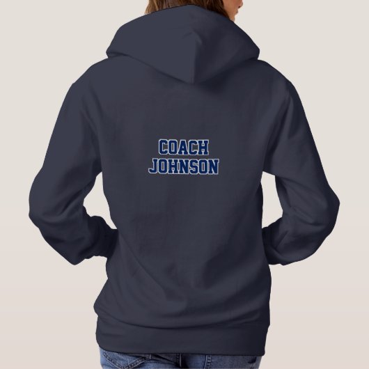 Voetbal coach - Donkerblauw en wit Hoodie (Achterkant)
