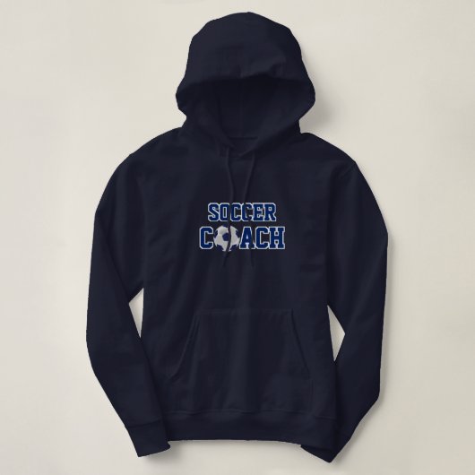 Voetbal coach - Donkerblauw en wit Hoodie (Design voorkant)