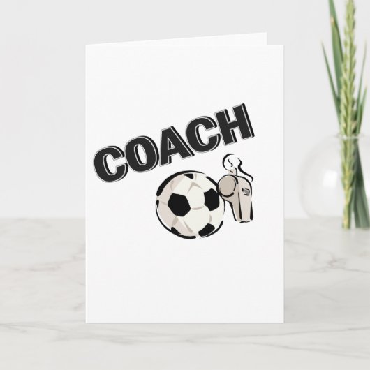 Voetbal coach (fluitje/bal) feestdagen kaart (Voorkant)