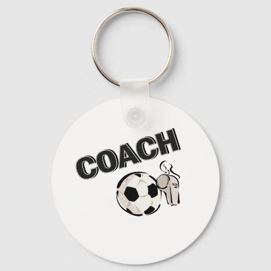 Voetbal coach (fluitje/bal) sleutelhanger (Voorkant)
