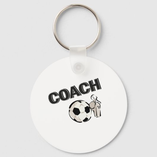 Voetbal coach (fluitje/bal) sleutelhanger (Voorkant)