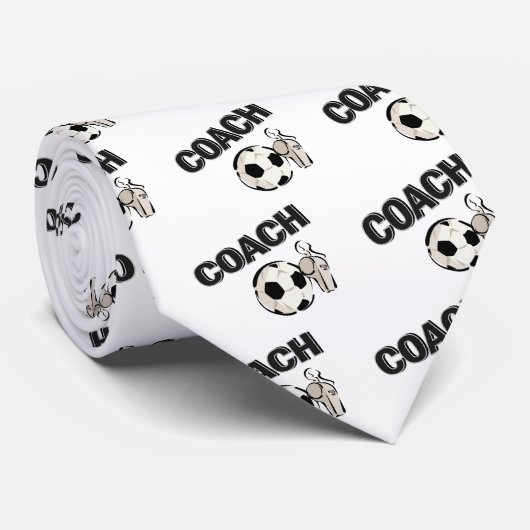 voetbal coach (fluitje/bal) stropdas (Opgerold)