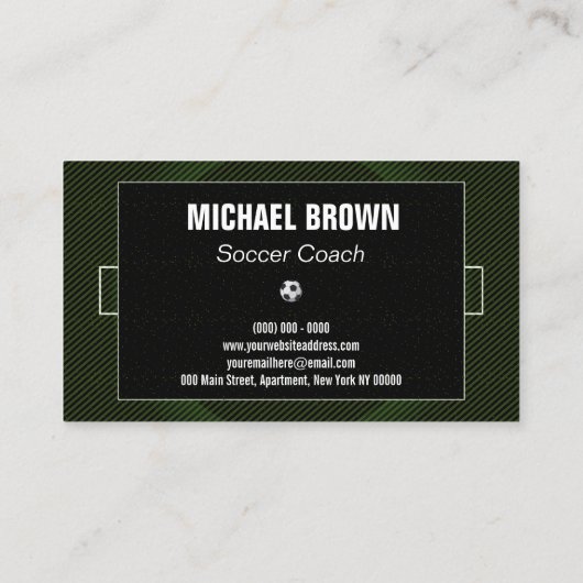 Voetbal coach Football Trainer zwart Visitekaartje (Achterkant)