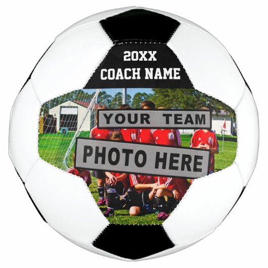 Voetbal coach geeft TEAM FOTO en coach NAAM (Voorkant)