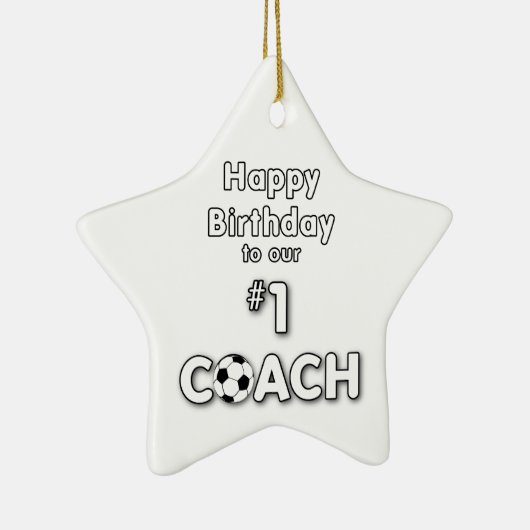 Voetbal coach Gejaard met grasveld en bal Keramisch Ornament (Rechts)