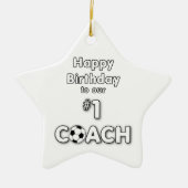 Voetbal coach Gejaard met grasveld en bal Keramisch Ornament (Voorkant)