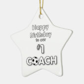 Voetbal coach Gejaard met grasveld en bal Keramisch Ornament (Links)