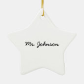 Voetbal coach Gejaard met grasveld en bal Keramisch Ornament (Achterkant)