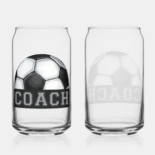 Voetbal coach glaswerk blikvorm glas