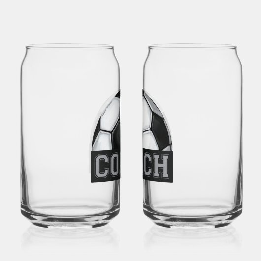 Voetbal coach glaswerk blikvorm glas (Rechts)
