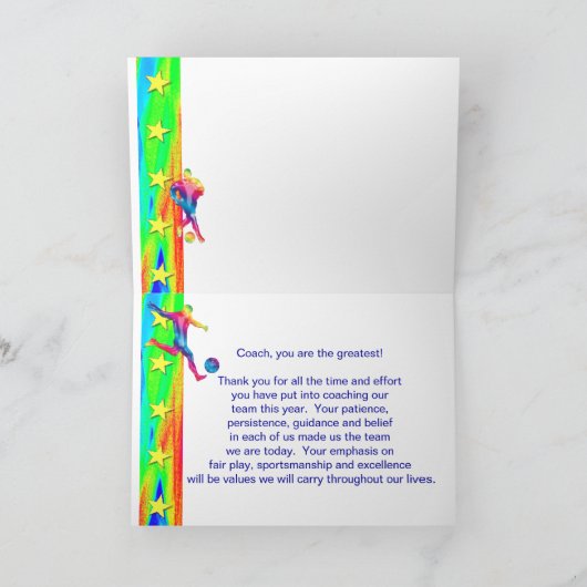 Voetbal coach Hartelijk dank Bedankkaart (Binnen)