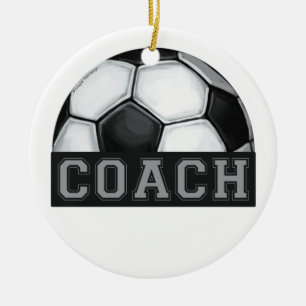 Voetbal coach keramisch ornament