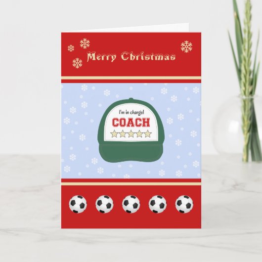 Voetbal coach Kerst feestdagen Custom Greeting (Voorkant)