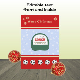 Voetbal coach Kerst feestdagen Custom Greeting Kaart