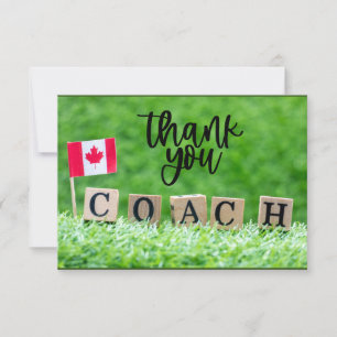 Voetbal Coach met Canadese vlag op groen Bedankkaart