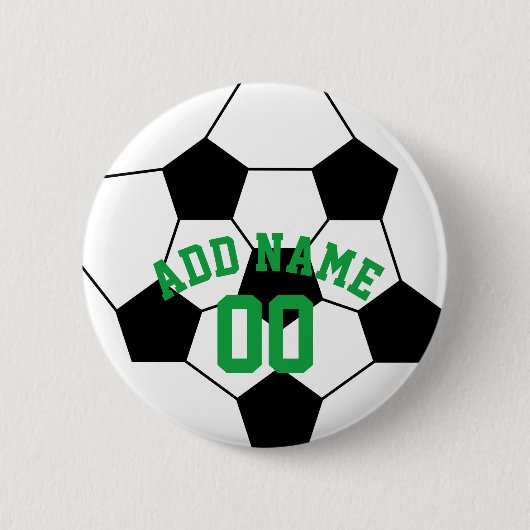Voetbal Coach - Modern Drawing Name Number Ronde Button 5,7 Cm (Voorkant)