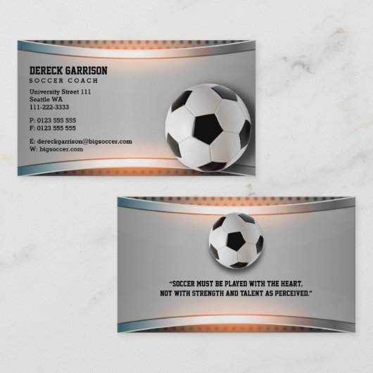 voetbal coach | Moderne sportgeschenken Visitekaartje (Voorkant / Achterkant)