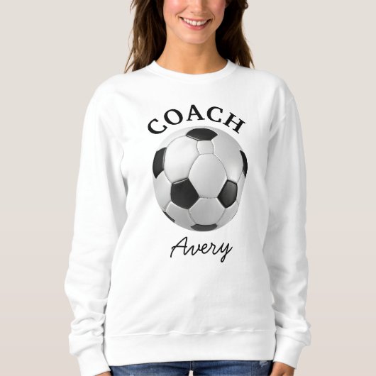 Voetbal Coach Naam Eenvoudig Minimaal Lettertype Trui (Voorkant)