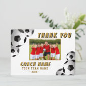 Voetbal Coach Naam Foto  Bedankkaart (Staand voorkant)