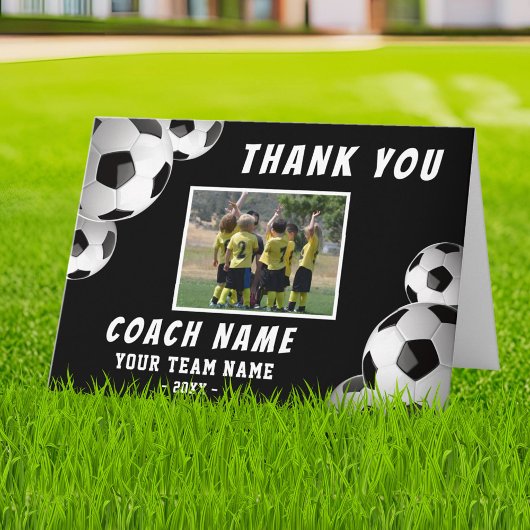 Voetbal Coach Naam Foto Bedankkaart