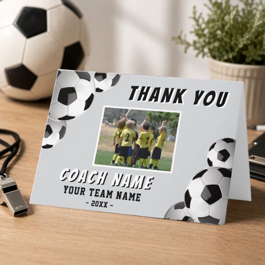Voetbal Coach Naam Foto Bedankkaart