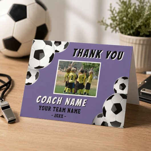 Voetbal Coach Naam Foto Bedankkaart