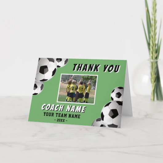 Voetbal Coach Naam Foto  Bedankkaart (Voorkant)