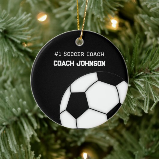 Voetbal coach nummer één gepersonaliseerd Ornament (Boom)