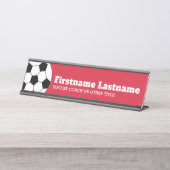 Voetbal Coach of leraar - Moderne tekening Bureau Naambordje (Voorkant)