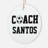 voetbal coach op maat keramisch ornament (Links)